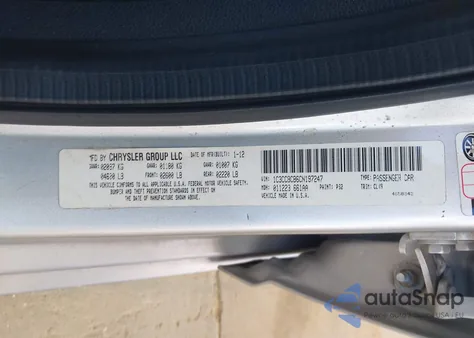 2012 Chrysler 200 Limited z USA, uszkodzony, nr VIN 1C3CCBCB6CN197247